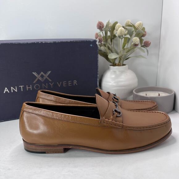 Anthony Veer Filmore Bit Leather Moc Toe Loafers Walnut Tan Men\'s 14D Tried On main image 10